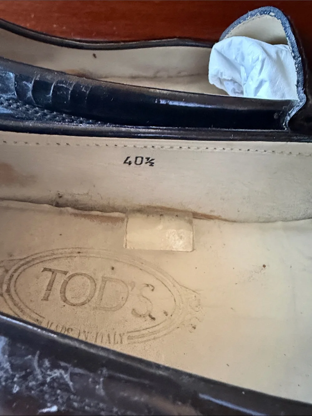 Tod's Gommino Black Patent Leather Driving Loafers